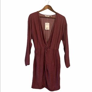 NWT & other stories mauve black dot printed faux wrap dress crossover style 8